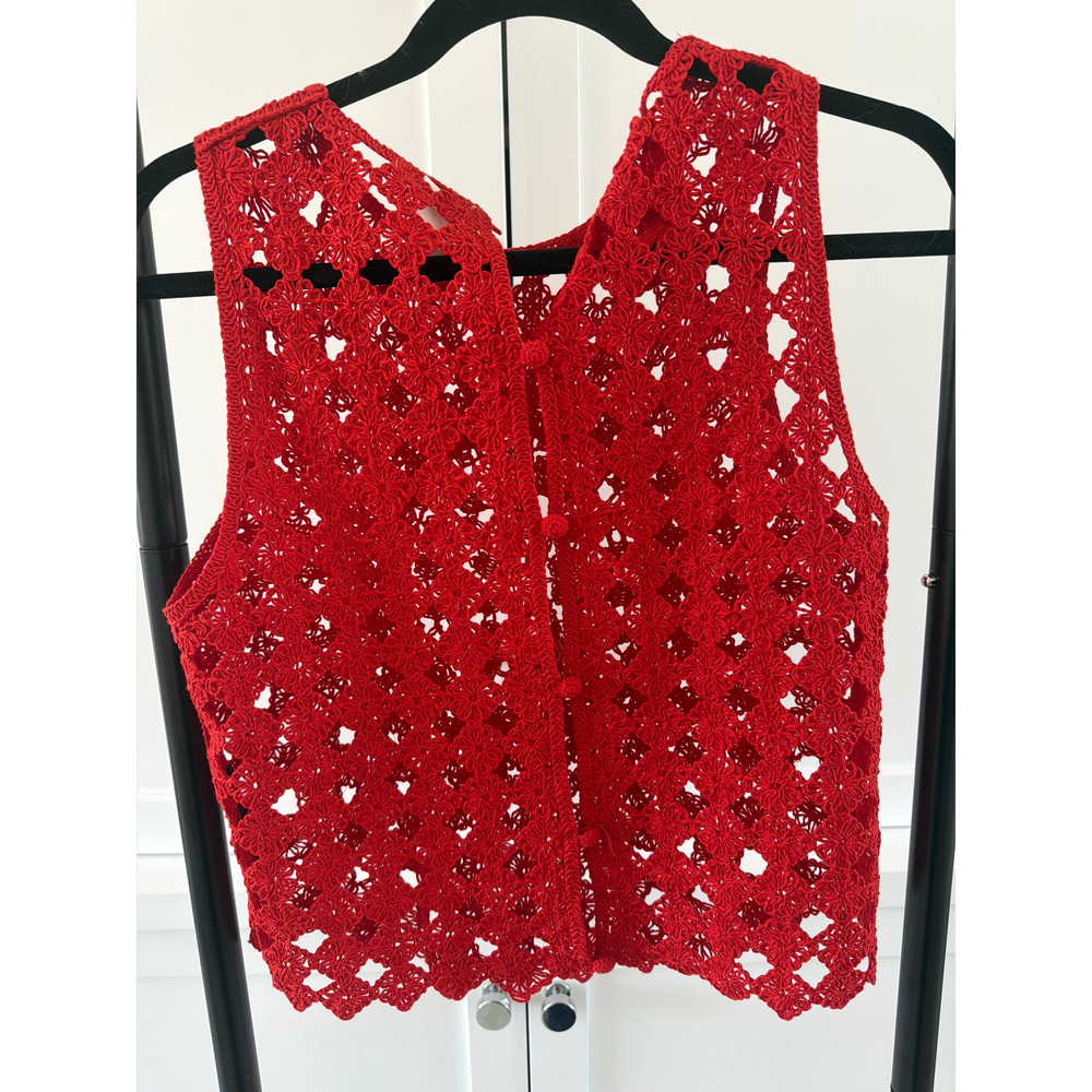 H&M Red Crochet Tank Top - Picture 2 of 3